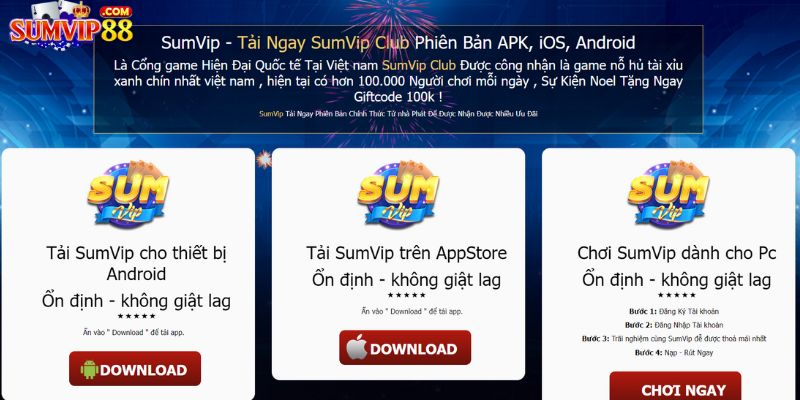 Cách tải app cổng cược uy tín Sumvip cực đơn giản hiện nay